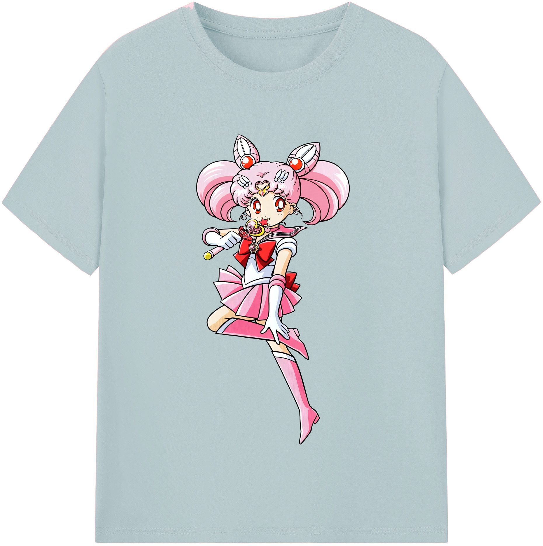 （画像用） 美少女戦士セーラームーン ちびうさ Sailor Moon Chibiusa Tsukino Usagi Small Lady Serenity 綿100％半袖Tシャツ（フロントプリント）